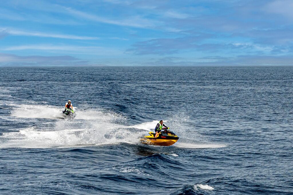 ocean, sea, water, jet ski, motorcycle, nature, racing, competition, speed, landscape