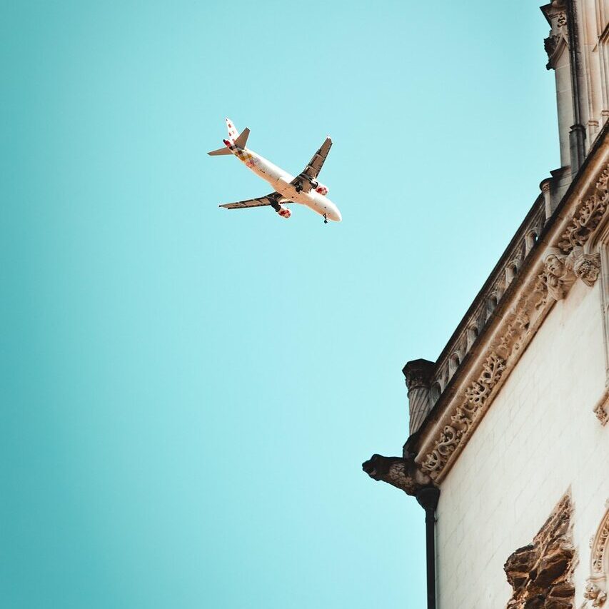 plane, airplane, aircraft, sky, building, nature, travel